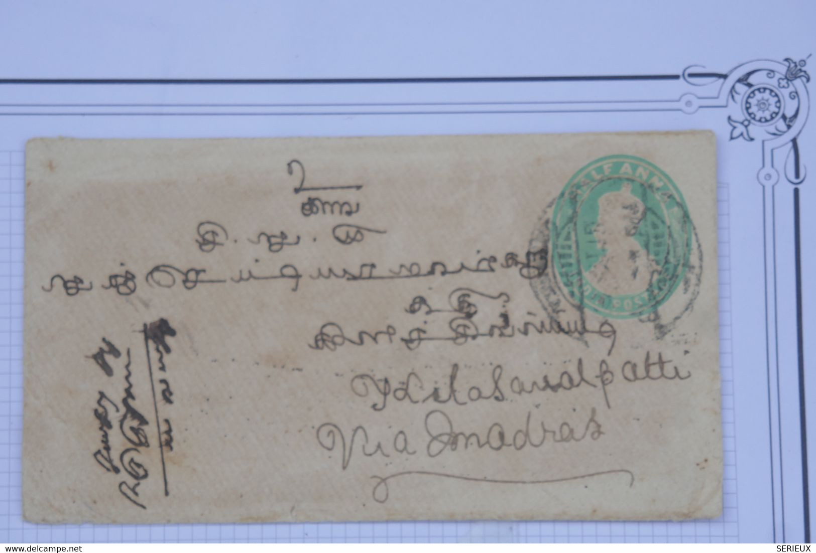 BD11 INDIA    BELLE LETTRE  1906+ ++A  VOIR ++ ?  A  ? VIA MADRAS  +AFFRANCH. INTERESSANT - 1902-11 King Edward VII