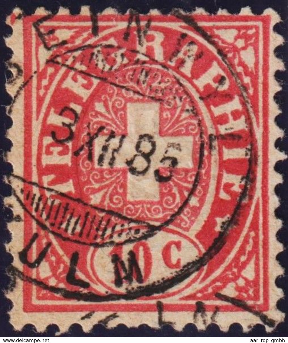 Heimat AG Beinwyl Kulm 1885-12-03 Poststempel Auf Telegraphen-Marke 10 Rp. Zu#14 - Telegrafo