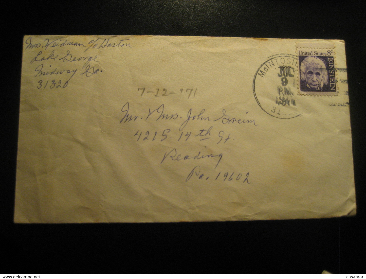 McINTOSH 1947 ALBERT EINSTEIN Physics Physique Science Stamp On Cancel Cover USA - Albert Einstein