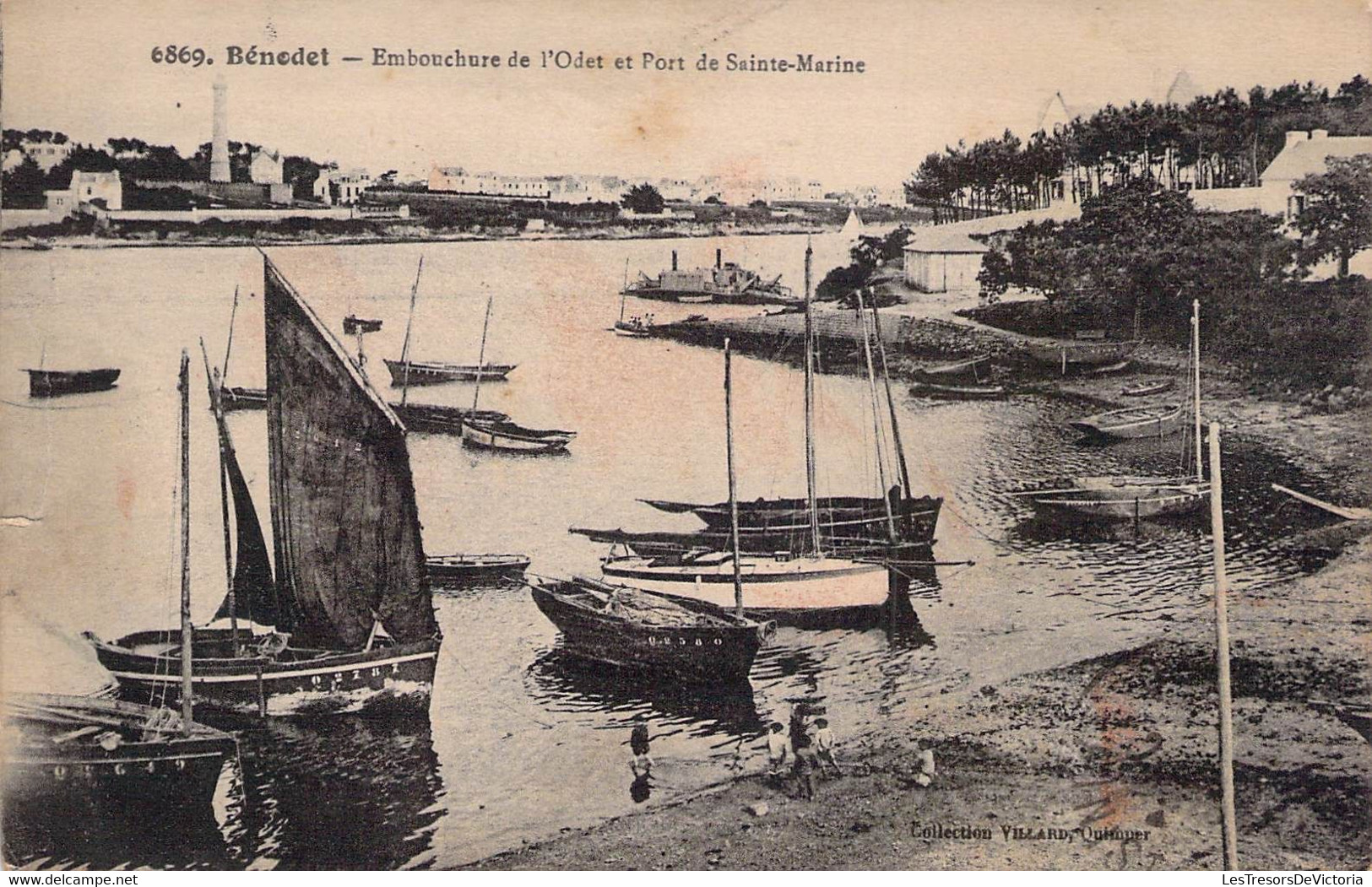 CPA - 29 - BENODET - Embouchure De L'Odet Et Port De Sainte Marine - 1voilier - Edition Villard - Fishing Boats