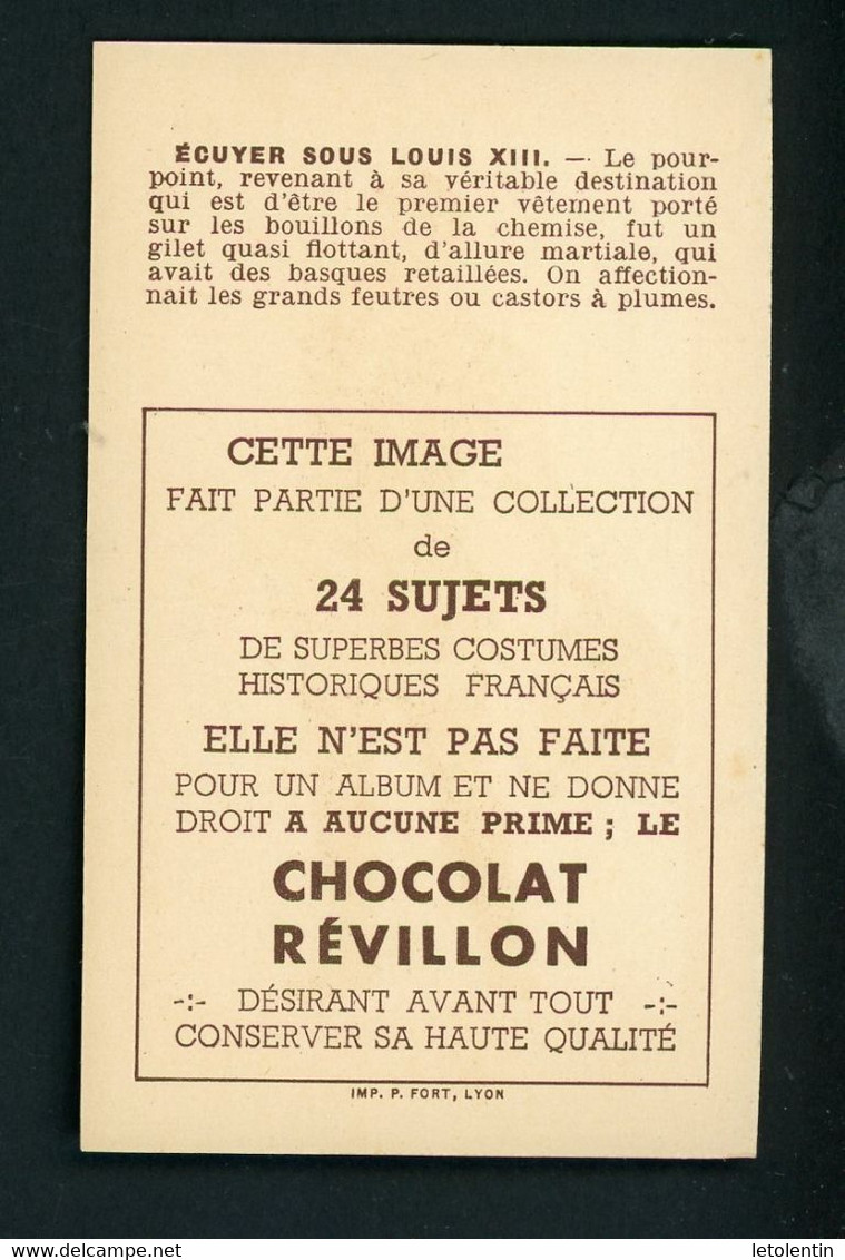 LES COSTUMES - ECUYER SOUS LOUIS XIII - DISTRIBUÉ PAR LA CHOCOLATERIE RÉVILLON - Revillon