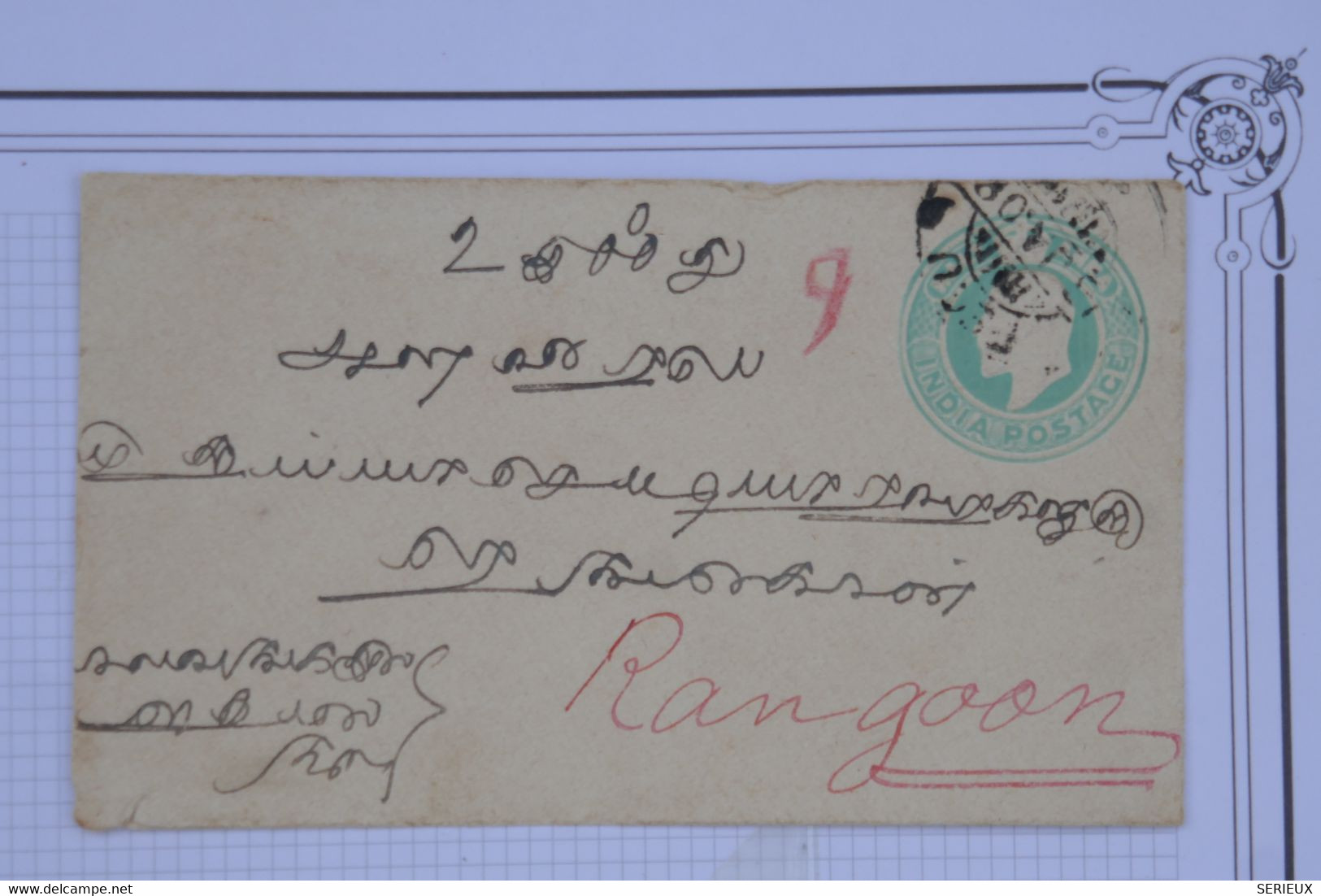 BD11 INDIA    BELLE LETTRE  ENV. 1909 ++A  VOIR + A  RANGOON   +AFFRANCH. PLAISANT - 1902-11 King Edward VII