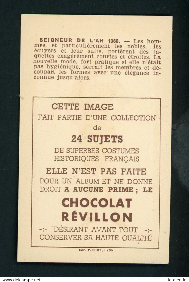 LES COSTUMES - SEIGNEUR DE L'AN 1360 - DISTRIBUÉ PAR LA CHOCOLATERIE RÉVILLON - Revillon