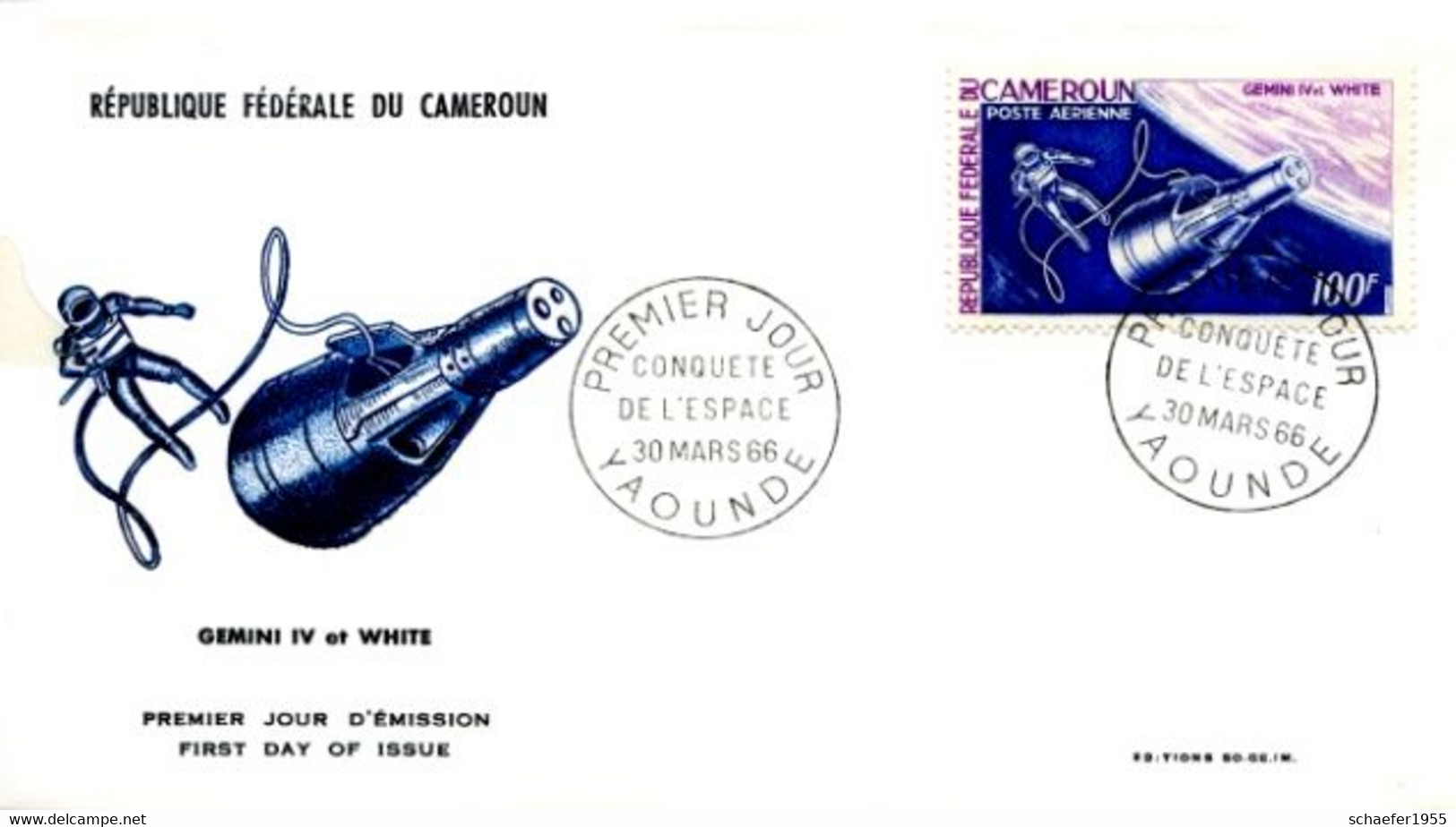 Cameroun, Kamerun 1966 Conquest Space 4x FDC + Stamps Perf. - Afrique