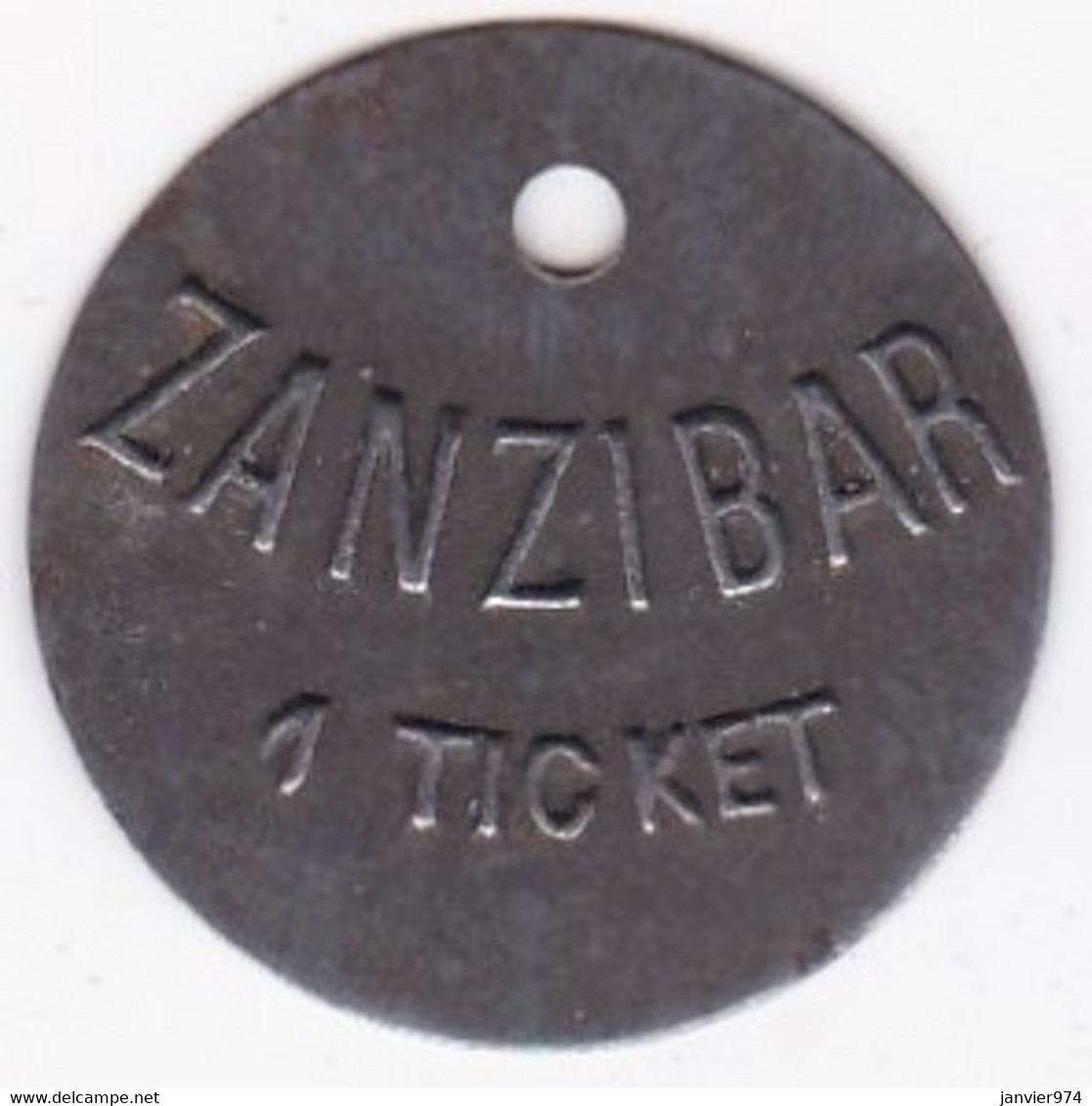 Tanzanie. Jeton ZANZIBAR. 1 TICKET, En Fer / Iron - Notgeld