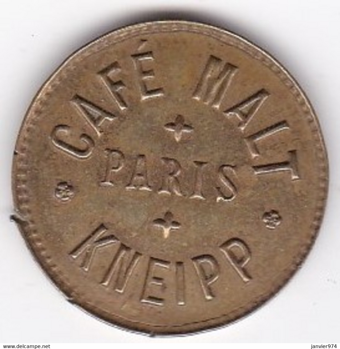 75 Paris, Jeton Café Malt KNEIPP Paris – Génie, En Laiton Fourré - Professionals / Firms