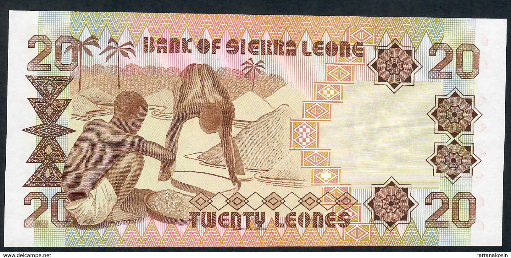 SIERRA LEONE  P14b   20  LEONES   1984  #FF    8 Digits    UNC. - Sierra Leona