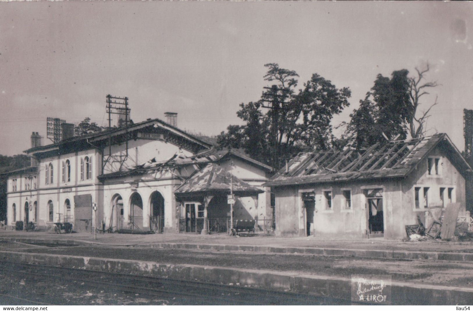 PHOTO CARTE (format Carte Postale) Studio Lirot Metz ARS Sur Moselle La Gare Bombardée - Ars Sur Moselle