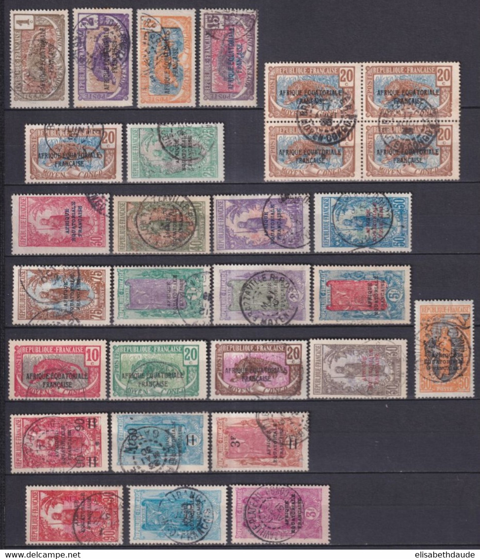 CONGO - 1924/1930 - LOT OBLITERES - COTE YVERT = 50 EUR - Oblitérés