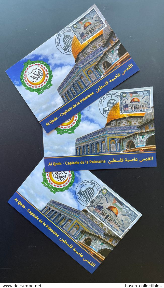 Djibouti Dschibuti 2021 Mi. ? Carte Maximum Maxi Card Joint Issue Emission Commune Al Qods Quds Capitale De La Palestine - Islam