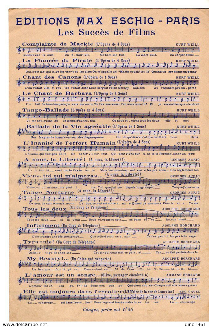 VP20.383 - PARIS - Ancienne Partition Musicale ¨ A Paris Dans Chaque Faubourg ¨ Paroles De R. CLAIR / Musique De JAUBERT - Partituren