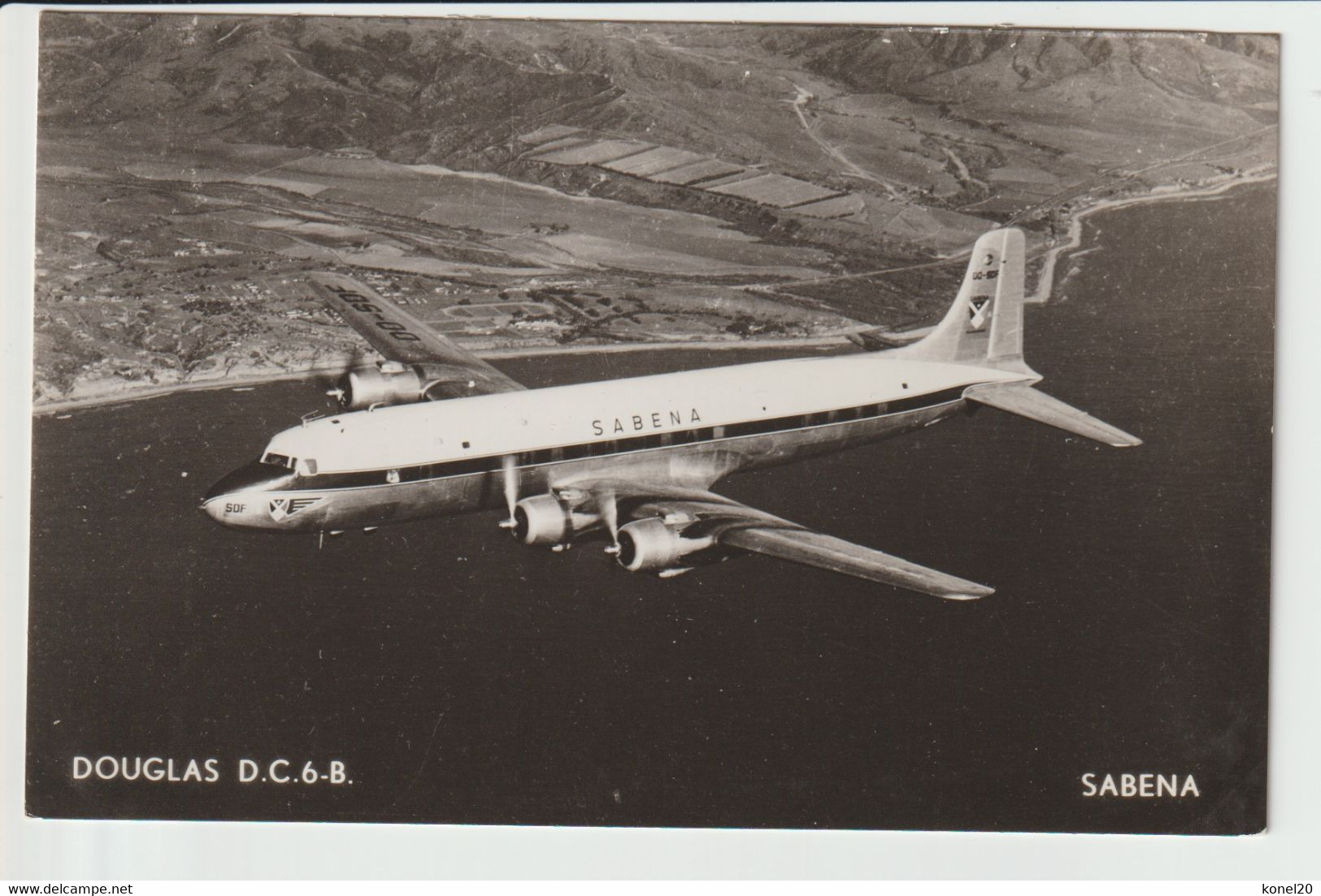 Vintage Rppc Sabena Belgium World Airlines Douglas DC-6b Aircraft - 1919-1938: Entre Guerres