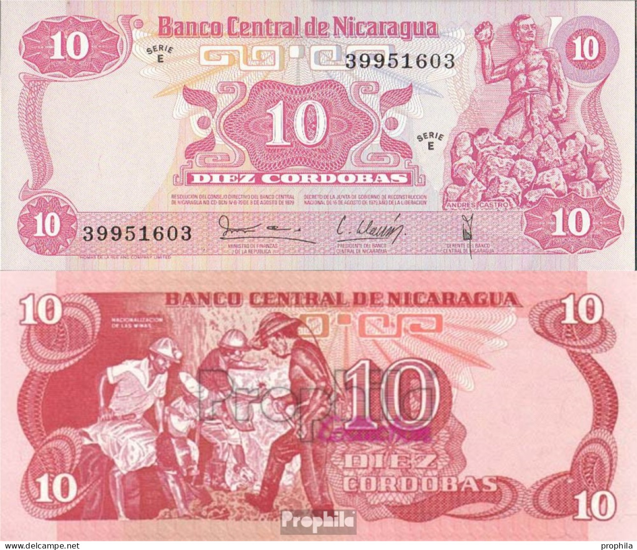 Nicaragua Pick-Nr: 134 Bankfrisch 1979 10 Córdobas - Nicaragua