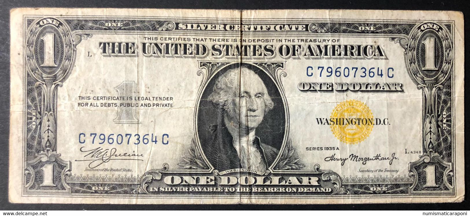 Occupazione Americana Della Sicilia Usa 1 $ Dollaro 1935 A Bollino Giallo Q.bb  LOTTO 1592 - Sonstige & Ohne Zuordnung