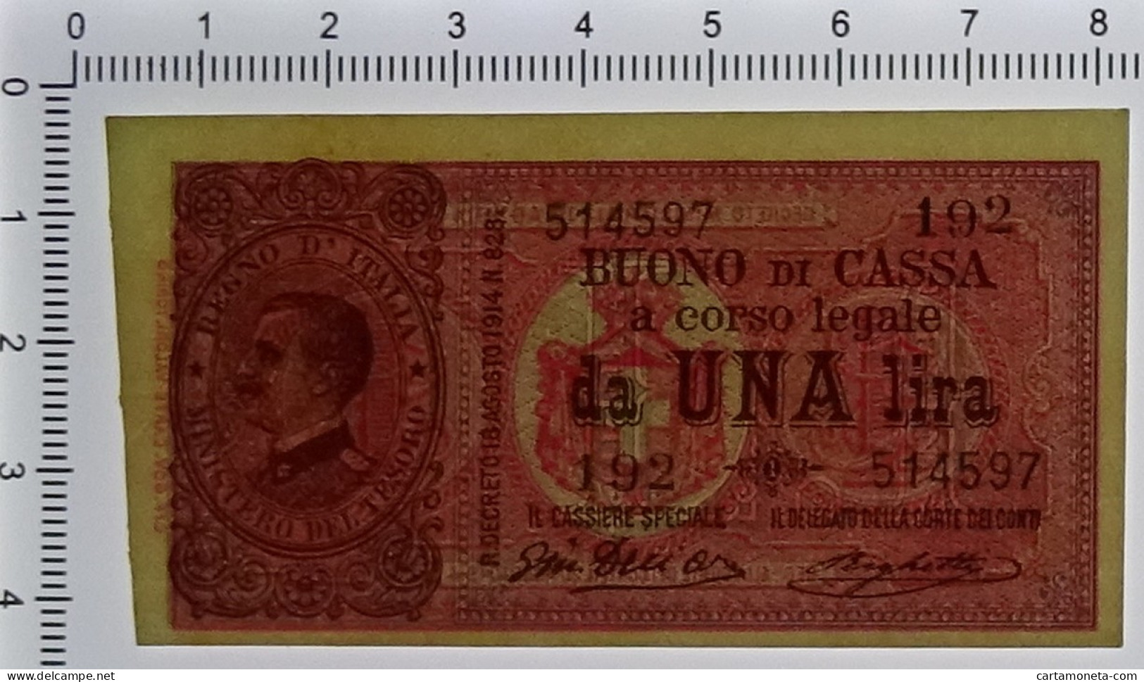 1 LIRA BUONO DI CASSA EFFIGE VITTORIO EMANUELE III 28/12/1917 QFDS - Andere