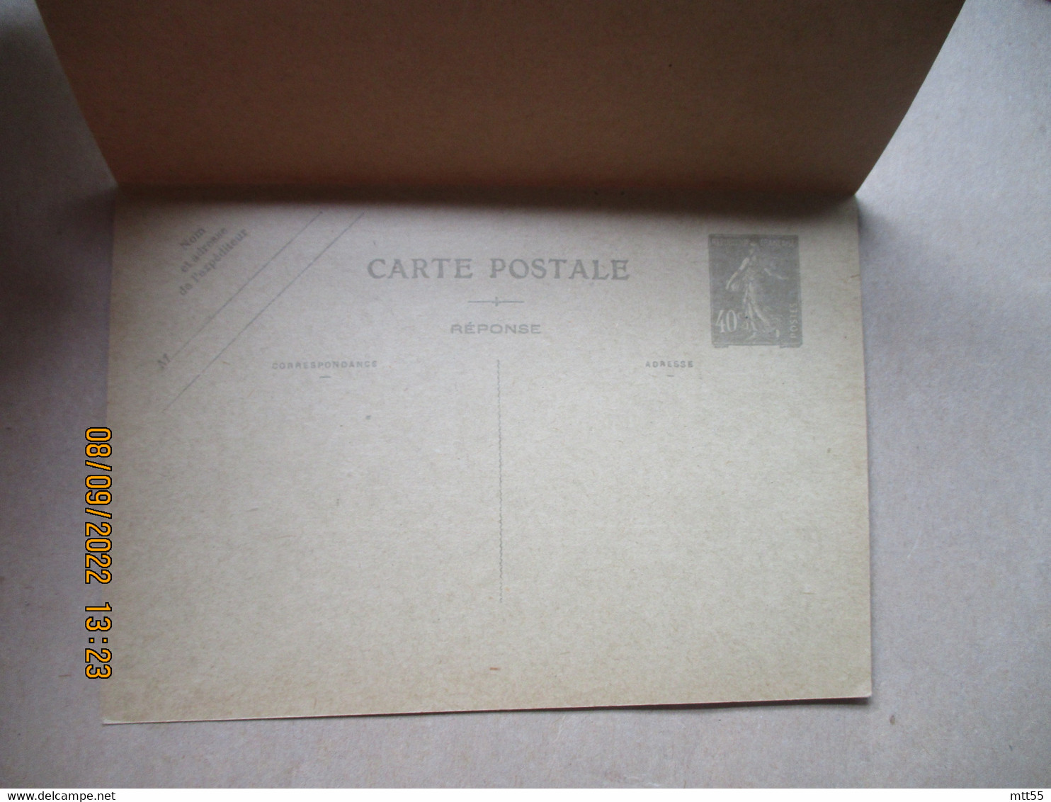 40 C  Semeuse Carte Postale Entier AVEC Réponse  Non Circulee - Cartoline Postali E Su Commissione Privata TSC (ante 1995)