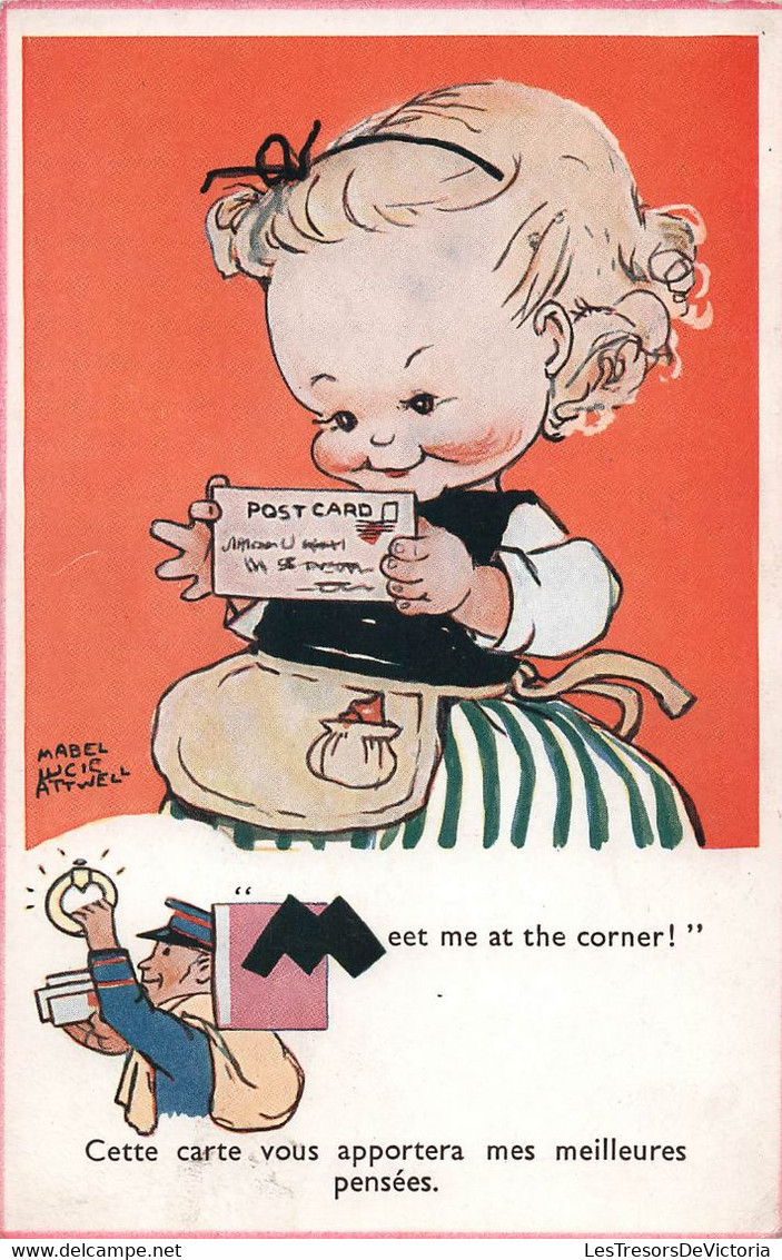 CPA Illustrateur - Mabel Lucie Attwell - Meet Me At The Corner - Facteur - GT Britain - Attwell, M. L.