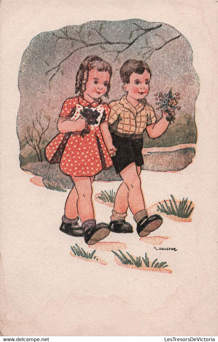 CPA Illustrateur - Gougeon - Petite Fille Et Son Petit Ami - G H Paris - Gougeon