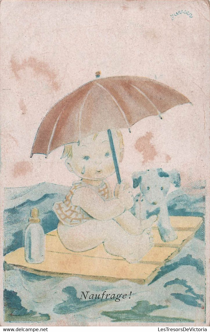 CPA Illustrateur - Janser - Naufrage - Enfant Avec Son Chien Et Un Parapluie Sur Un Radeau - Ed Superluxe Paris - Janser