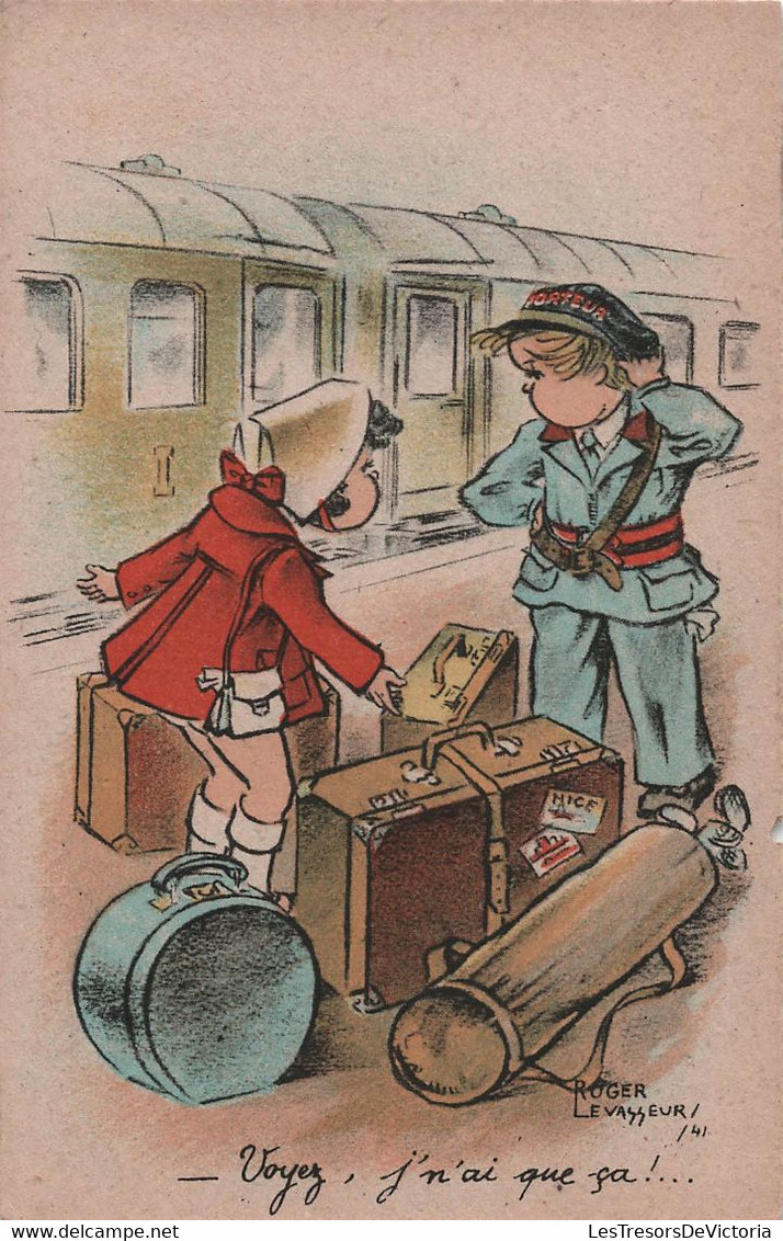 CPA Illustrateur - Roger Levasseur - Humour - Train Bagages - Porteur De Valise - R Hamel Paris - Levasseur, Roger