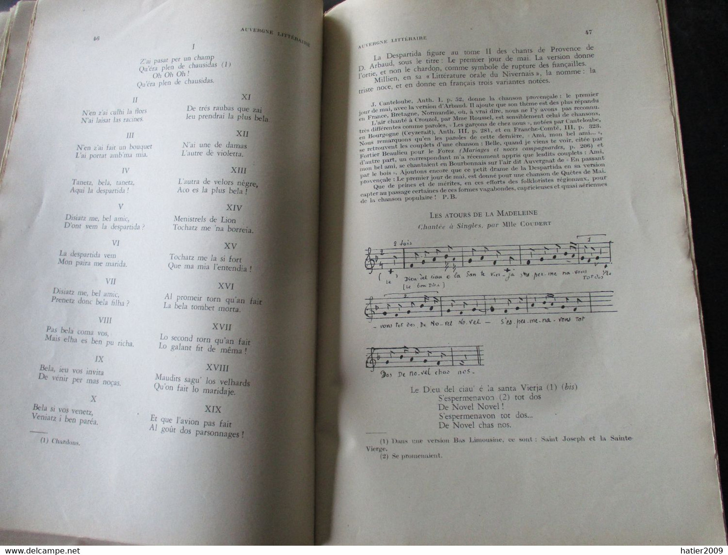 EN BASSE AUVERGNE à Travers Chants, 50 Chansons Recueillies Par Mme Abraham / BALME Exemplaire N°137 De1952 - Auvergne