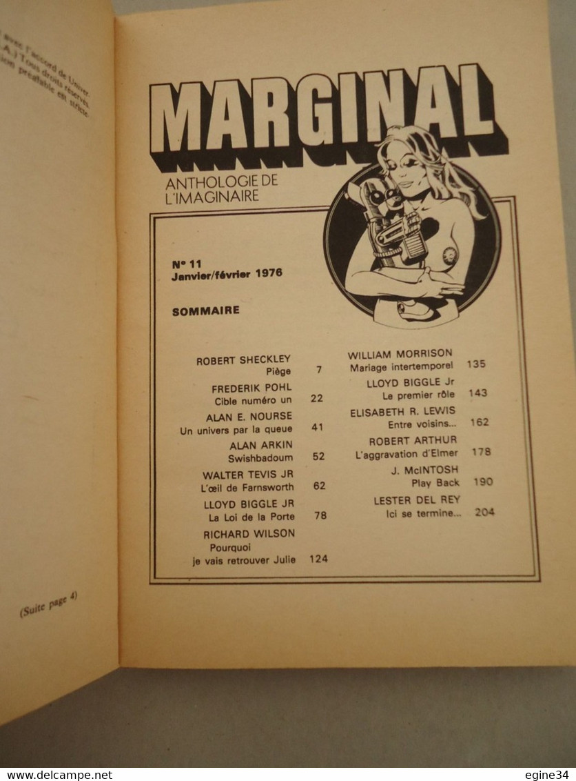 Marginal -n.11- Anthologie De L'Imaginaire - Ultra-Dimensions Et Univers Inversés -E. Bilal1976 - Opta