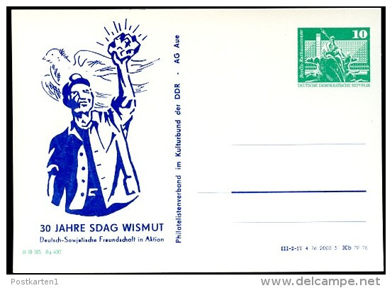 DDR PP16 B2/001 Privat-Postkarte WISMUT AUE Bergmann 1976 - Privatpostkarten - Ungebraucht