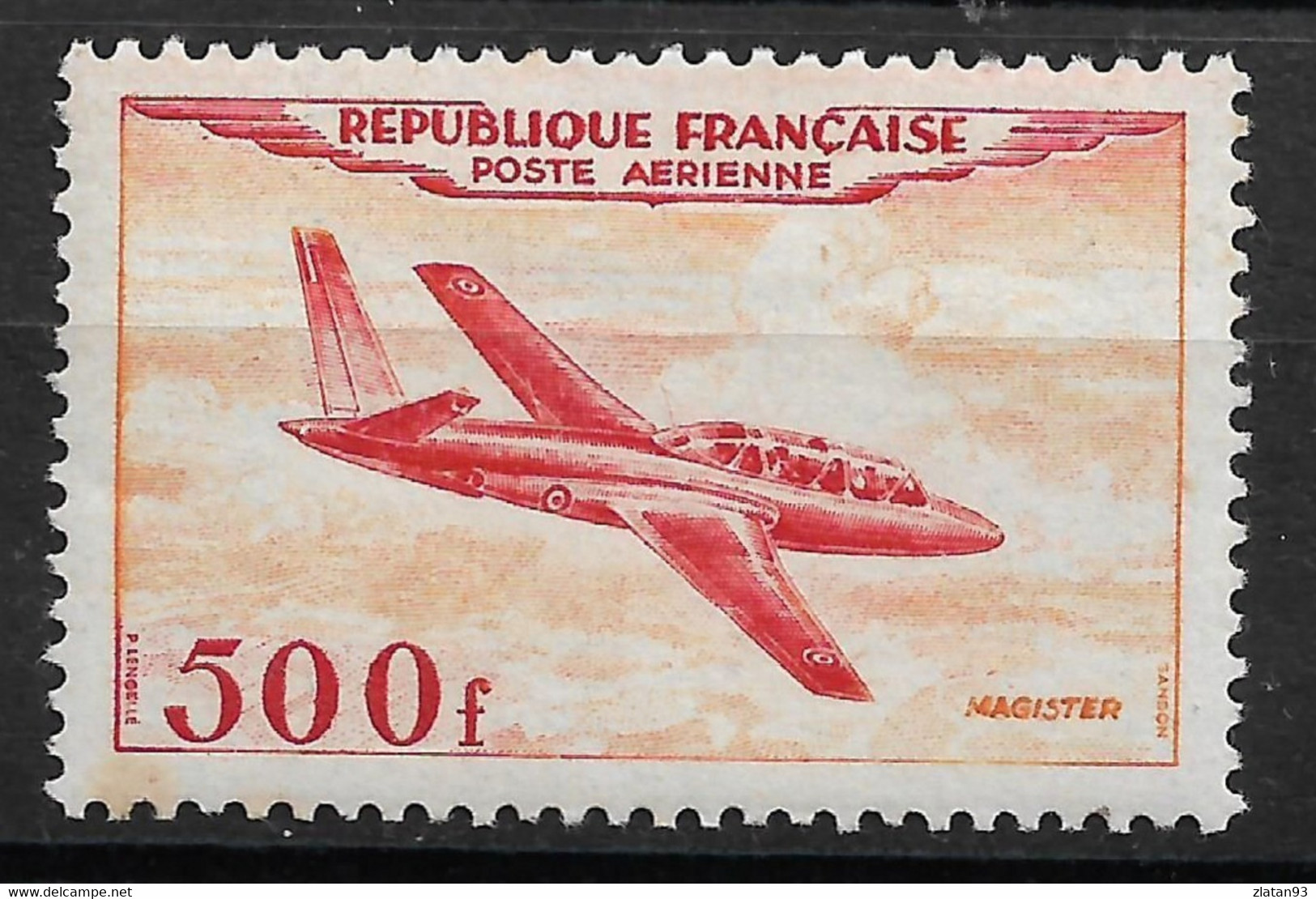 POSTE AERIENNE N°32 MAGISTER 500F Jaune-Orange NEUF* - 1927-1959 Nuovi