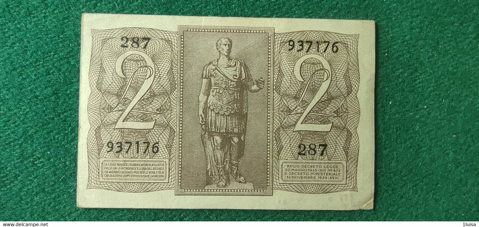 Italia  2 Lira 1939 - Italië – 2 Lire