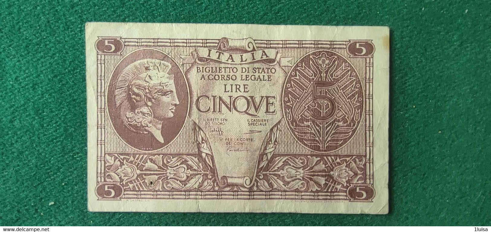 Italia  5 Lira 1944 - Italia – 5 Lire