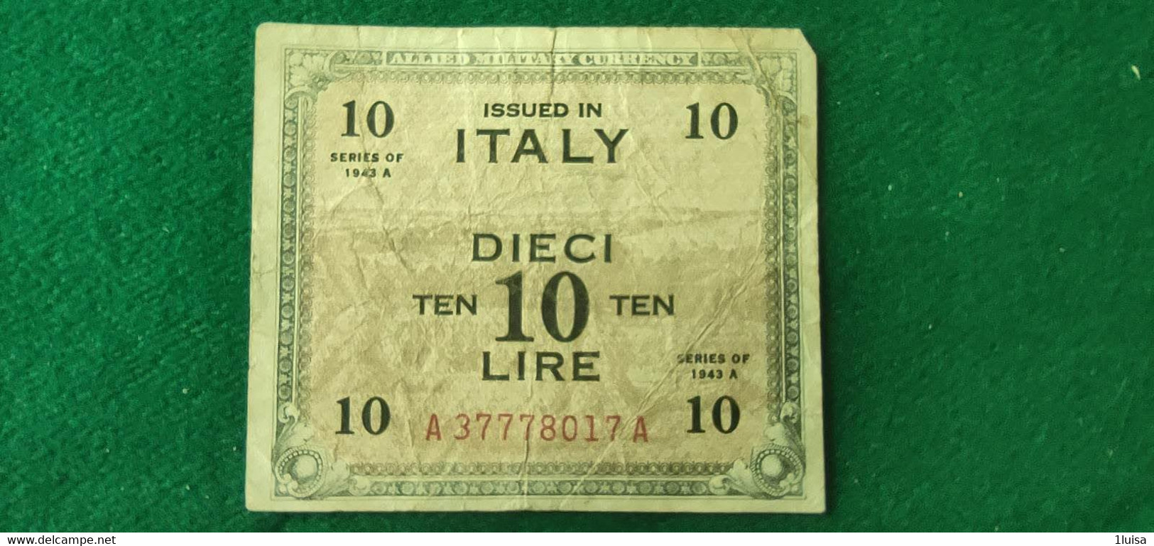 Italia 10 Lire 1943 - Occupazione Alleata Seconda Guerra Mondiale