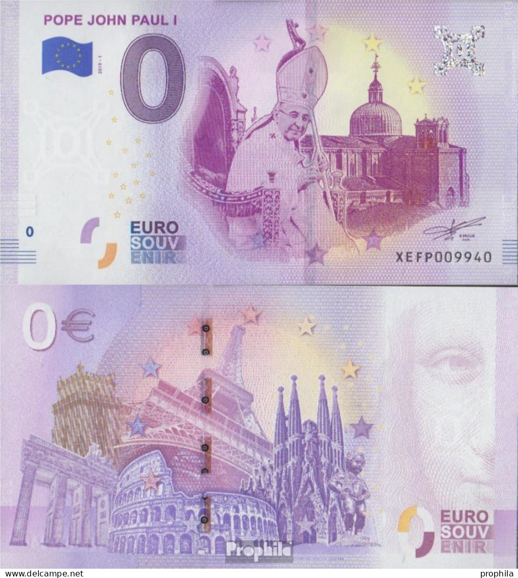 Vatikanstadt Souvenirschein Papst Johannes Paul I. Bankfrisch 2019 0 Euro Papst Johannes Paul I. - Vaticano