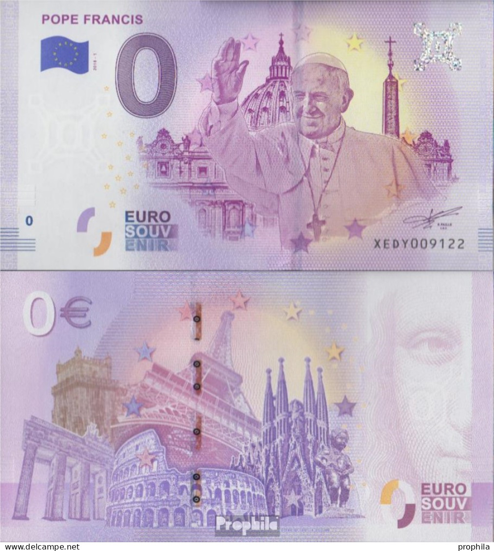 Vatikanstadt Souvenirschein Papst Franziskus Bankfrisch 2018 0 Euro Papst Franziskus - Vaticaanstad