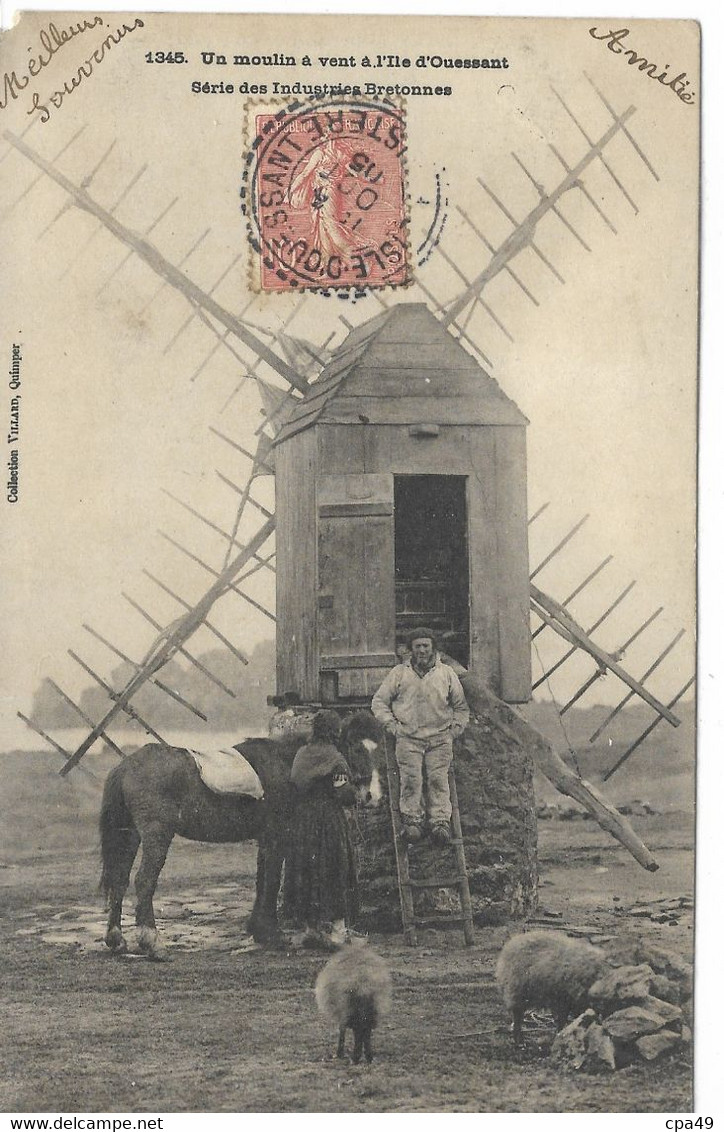 29  UN MOULIN A VENT  A   L' ILE   D' OUESSANT  ( COIN GAUCHE CASSE ) - Ouessant