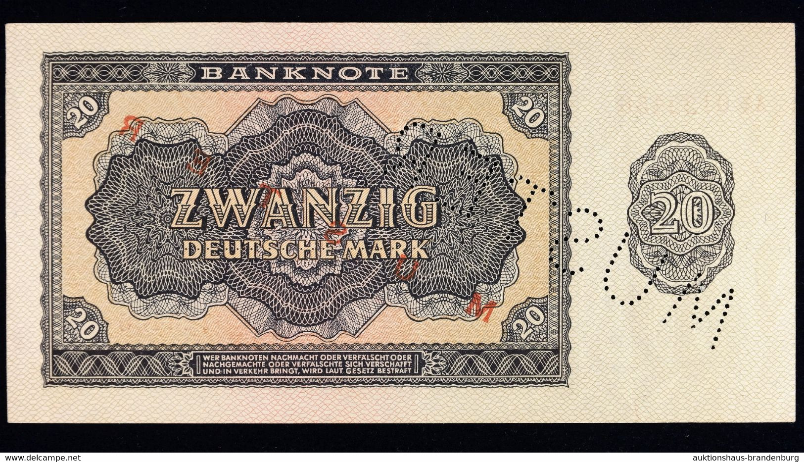 10 Und 20 Deutsche Mark Berlin DDR 1955 | MUSTERNOTEN | AA012345 + AA0123456 | DDR-12M1 + DDR-13M1 | Sehr Guter Zustand! - Collections