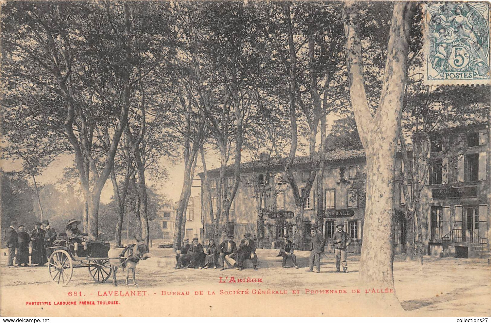 09-LAVELANET-BUREAU DE LA STE GENERALE ET PROMENADE DE L'ALLEE - Lavelanet