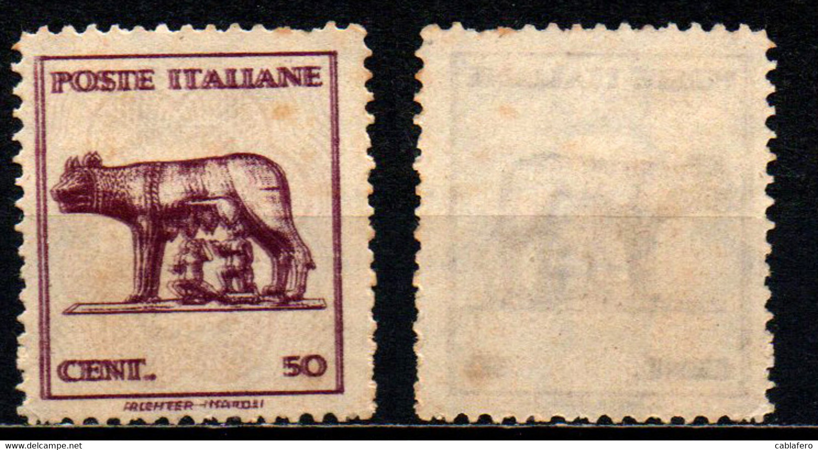 ITALIA LUOGOTENENZA - 1944 - VARIETA' - DOPPIA STAMPA - LUPA CAPITOLINA - CON FILIGRANA - Other & Unclassified