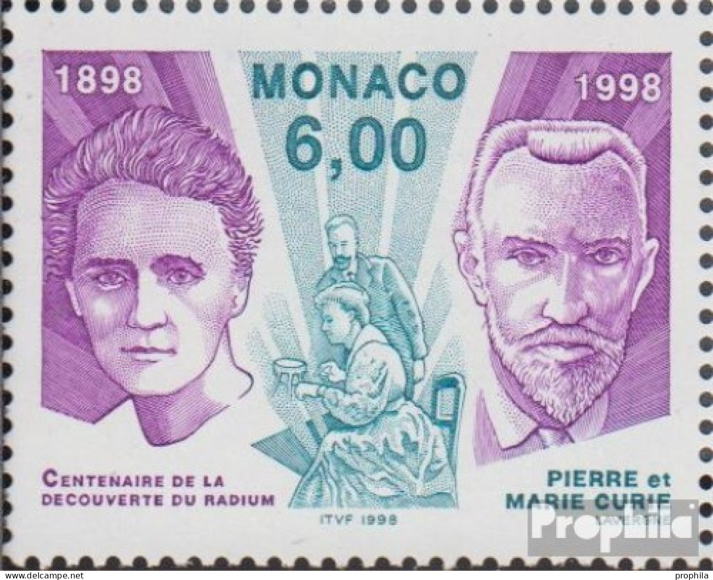 Monaco 2402 (kompl.Ausg.) Postfrisch 1998 Pierre Und Marie Curie - Neufs