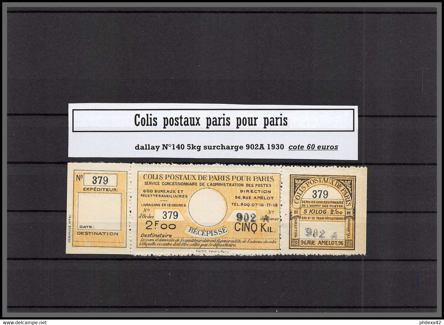 Départ 1 Euro Collection Lot 1c - Colis Postaux Paris  Cote + 700 Euros Dont Bonnes Valeurs Tous Differents 1890/1940 - Collections