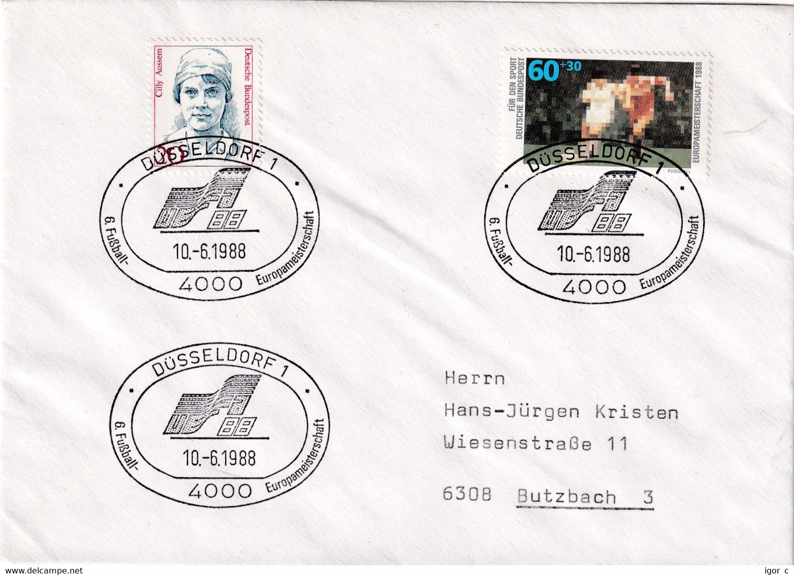 Germany 1988 Cover; Football Fussball Calcio Soccer: UEFA EURO 88; Rheinstadion Düsseldorf: West Germany - Italy - 1966 – Angleterre