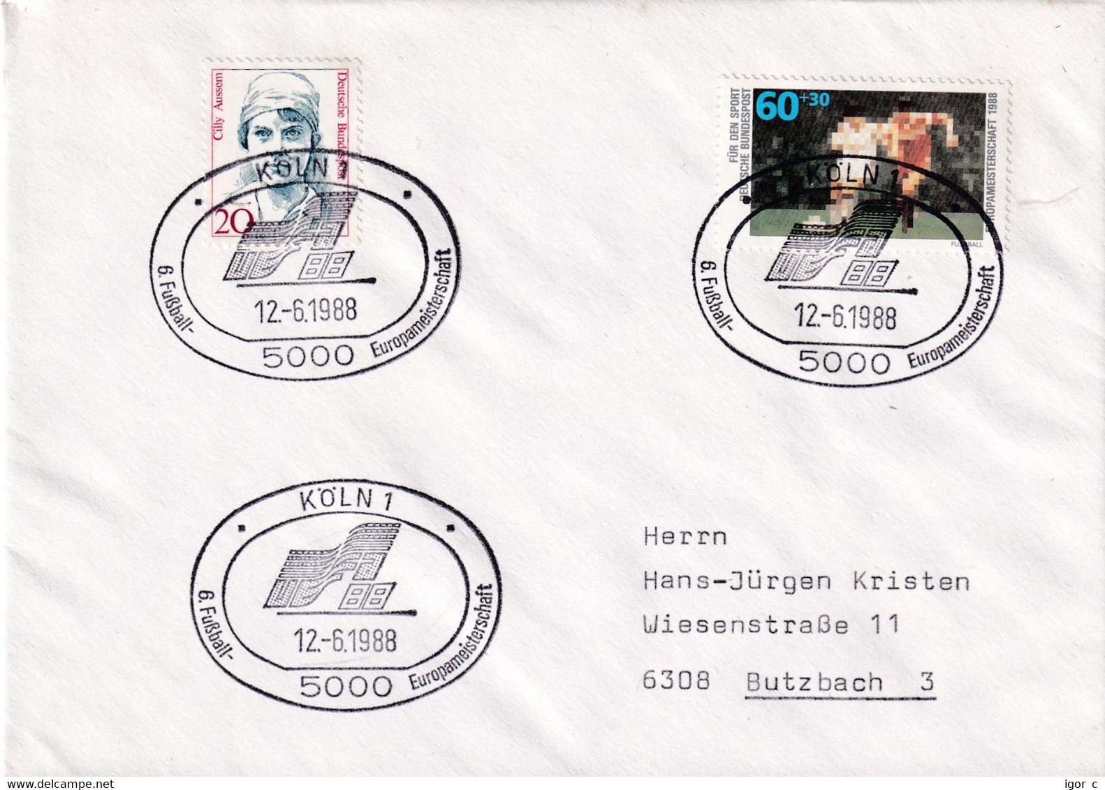 Germany 1988 Cover; Football Fussball Calcio Soccer: UEFA EURO 88; Müngersdorfer Stadion Köln; Netherland - Russia - 1966 – England