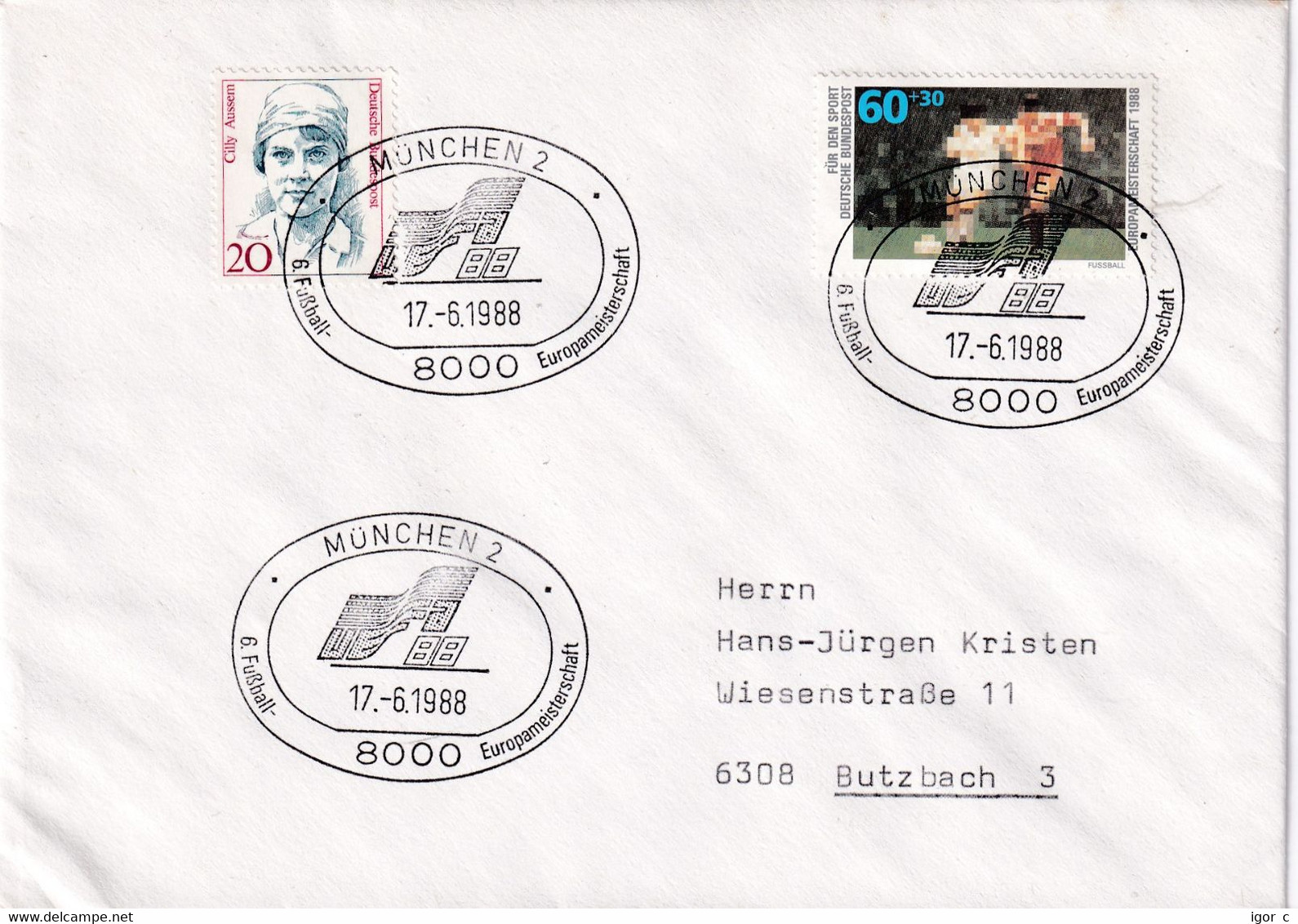 Germany 1988 Cover; Football Fussball Calcio Soccer: UEFA EURO 88; Olympic Stadion München; West Germany - Spain - 1966 – England