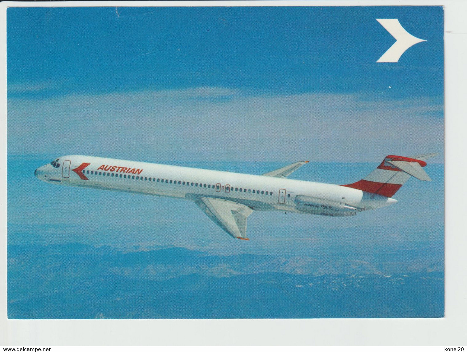 Vintage Pc Austrian Airlines Douglas Dc-9 Aircraft - 1919-1938: Entre Guerres