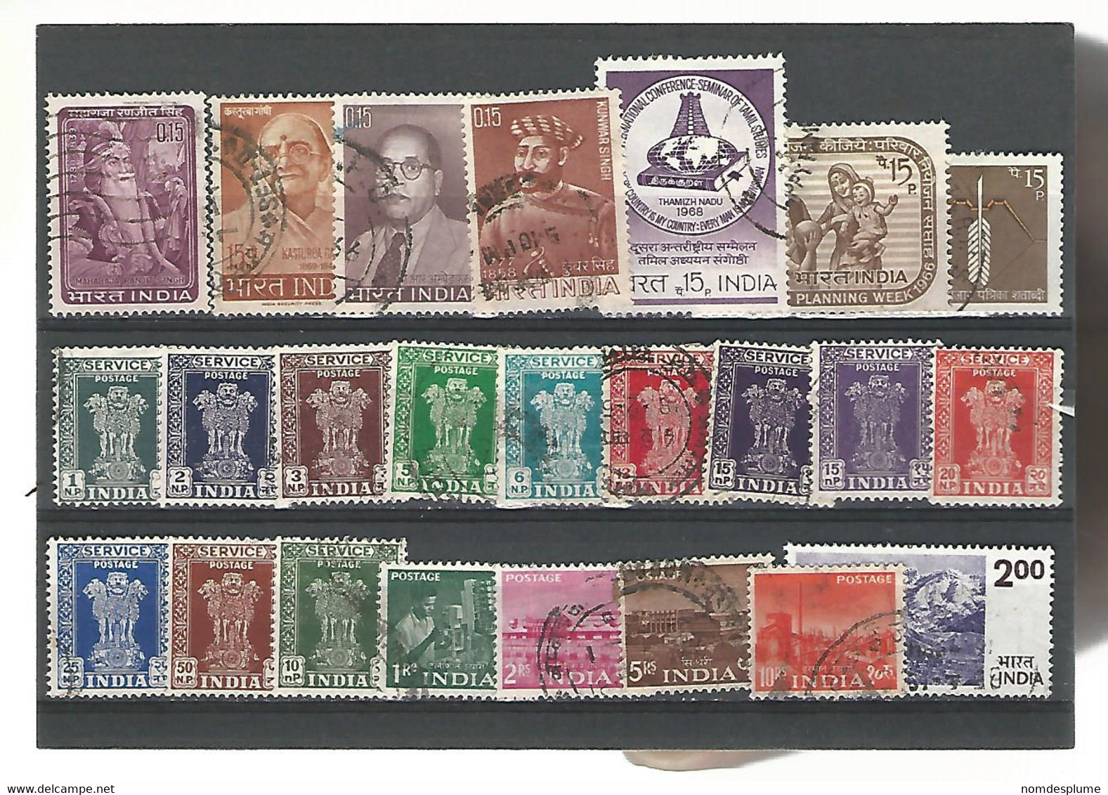 56165 ) Collection India Postmark  Service - Colecciones & Series