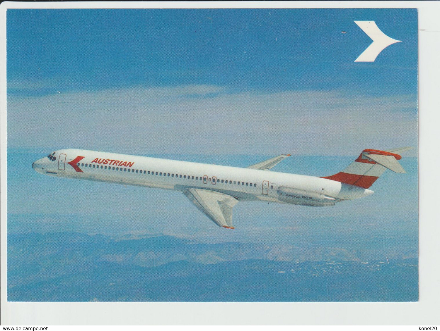 Vintage Pc Austrian Airlines Douglas Dc-9 Aircraft - 1919-1938: Entre Guerres