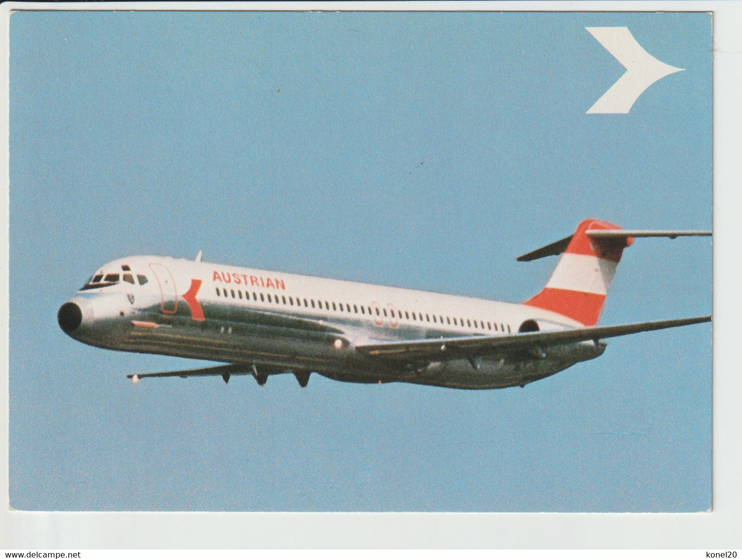 Vintage Pc Austrian Airlines Douglas Dc-9 Aircraft - 1919-1938: Entre Guerres