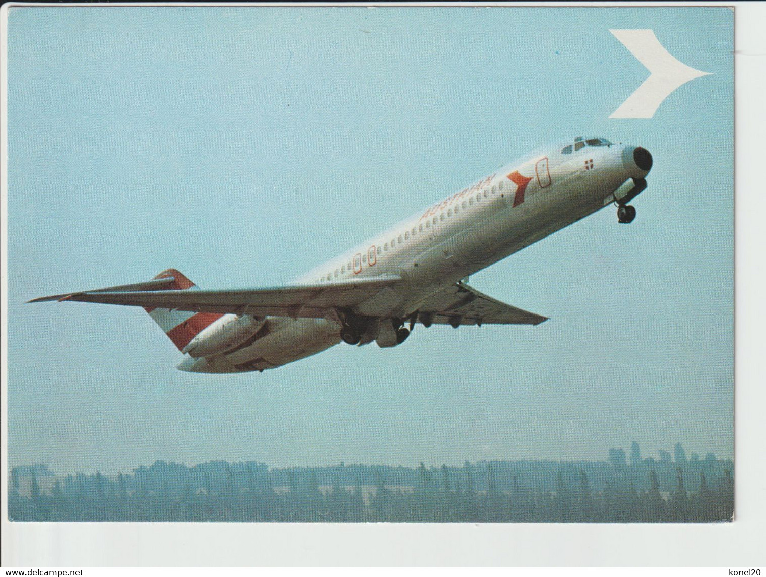 Vintage Pc Austrian Airlines Douglas Dc-9 Aircraft - 1919-1938: Entre Guerres