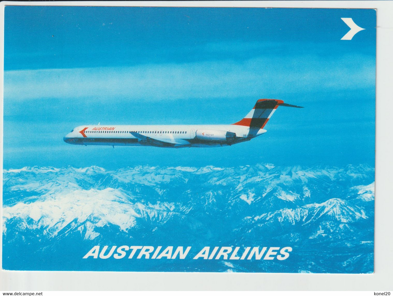 Vintage Rppc Austrian Airlines Douglas Dc-9 Aircraft - 1919-1938: Entre Guerres