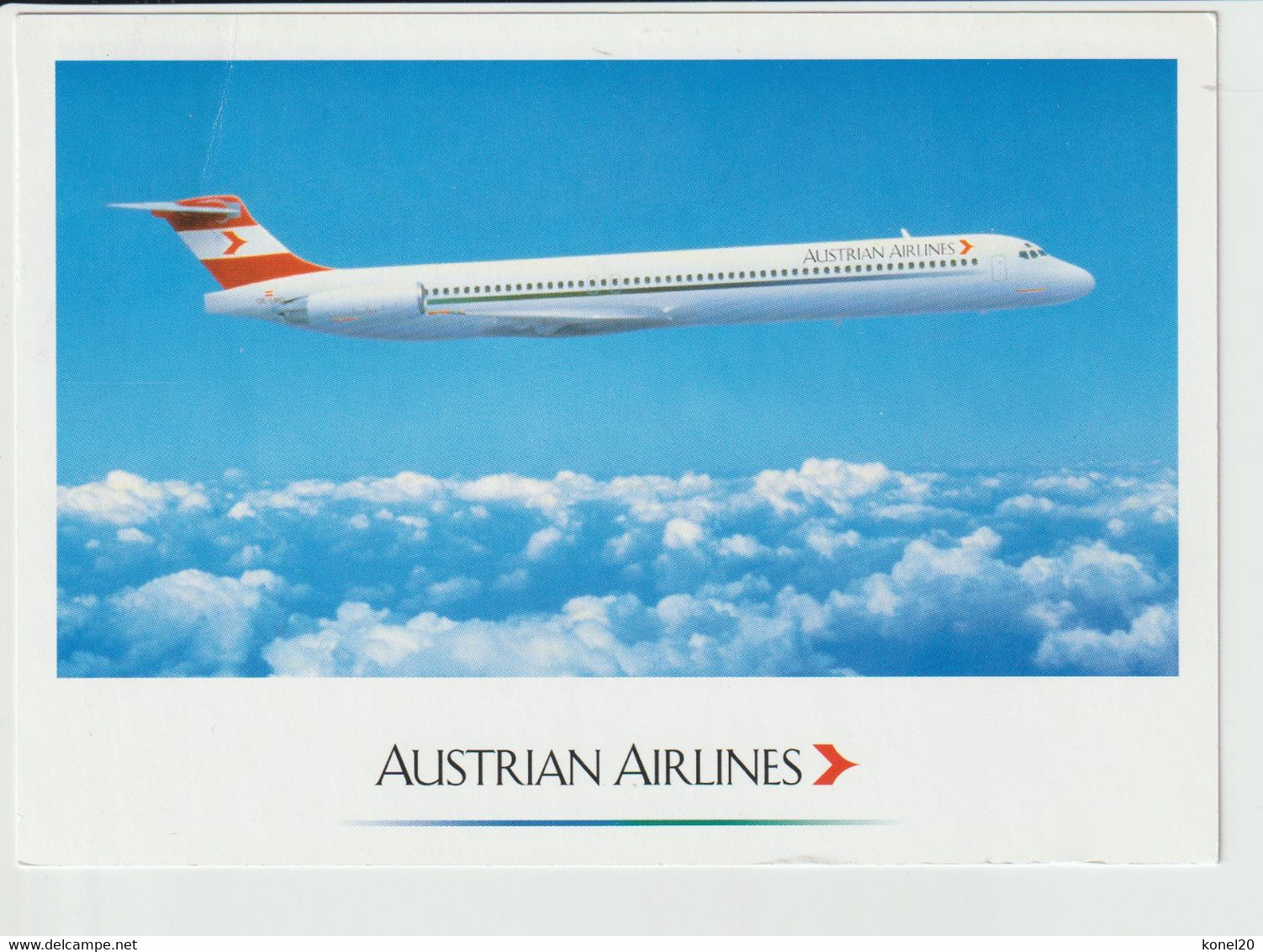 Vintage Pc Austrian Airlines Douglas Dc-9 Aircraft - 1919-1938: Entre Guerres