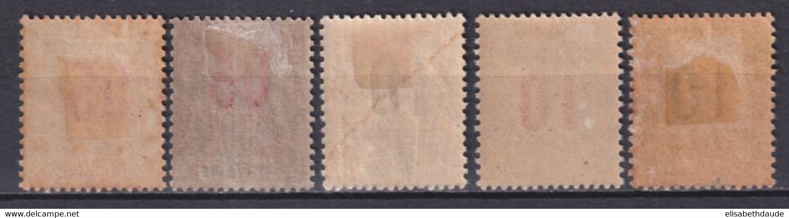 COTE D'IVOIRE - 1912 - GROUPE - SERIE YVERT N° 36/40 * MH  - COTE = 23 EUR. - - Unused Stamps